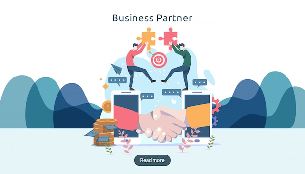 Vector business partnership relation concept 