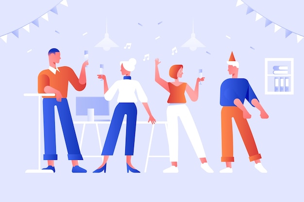 Vector business party gradient illustration