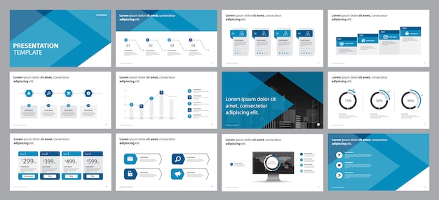 business presentation design concept with infographic elements 