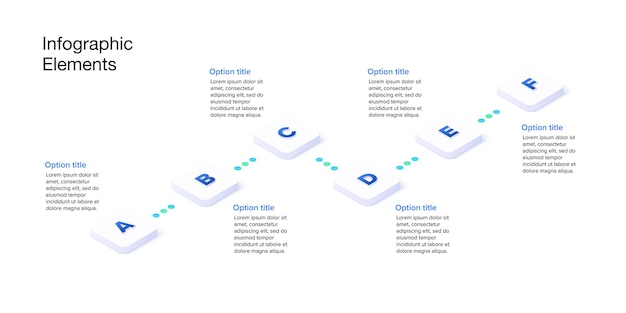 Business process chart infographics with 6 step cubes Cubic corporate workflow graphic elements