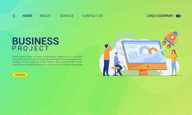 Business project landing page template