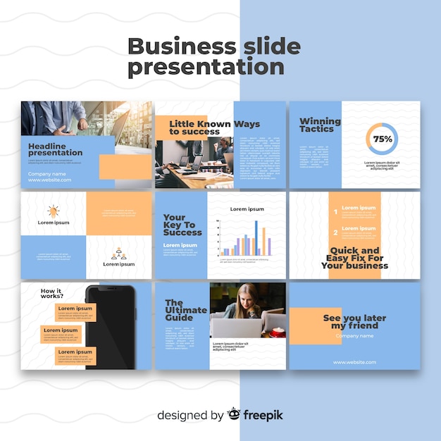 Vector business slide presentation template