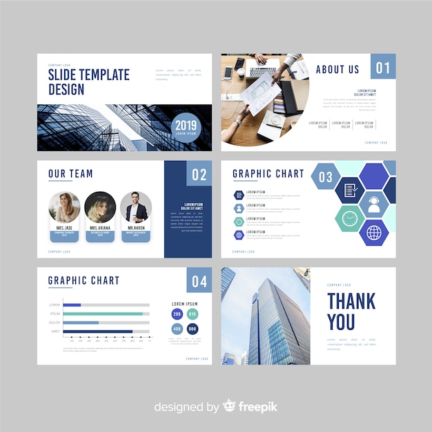 Vector business slide presentation template