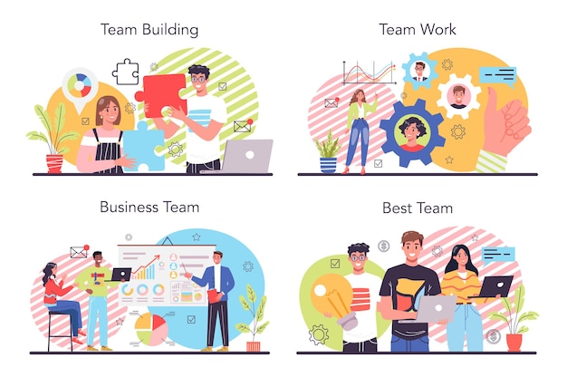 Business team illustration set