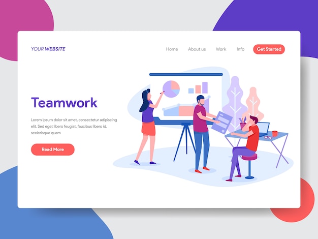 Business Teamwork Illustration for Homepage