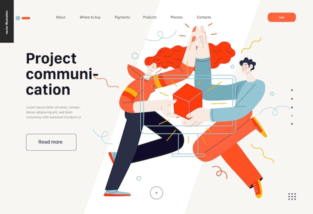 Business topics project communication web template