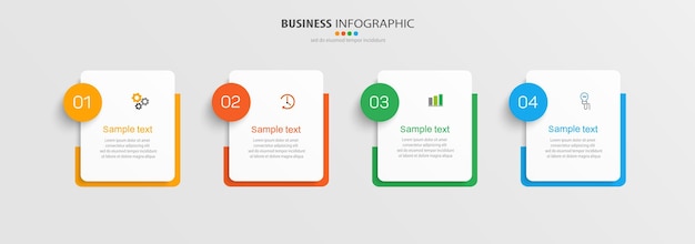 Business vector infographic design template with 4 options