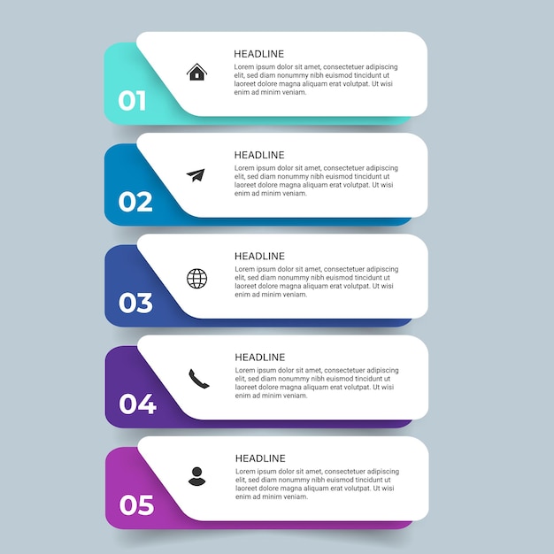 Business visualization infographic design template with options, steps or processes. Can be used for