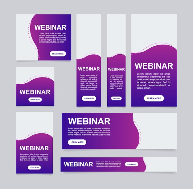 Business webinar promo web banner design template Vector flyer with text space Advertising placard with customized copyspace Promotional printable poster for advertising Graphic layout