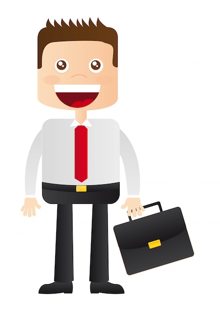 Vector businessman with black suitcase vector illustration