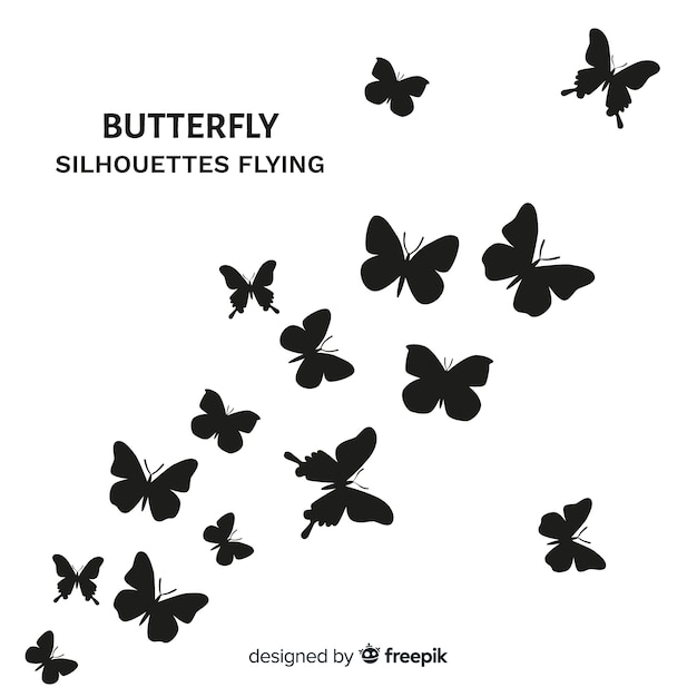 Vector butterflies flying background