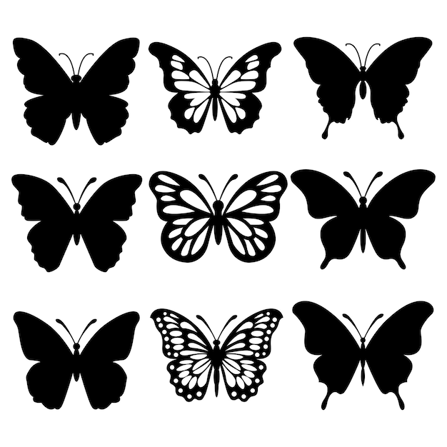 Vector butterfly insect silhouette vector illustration