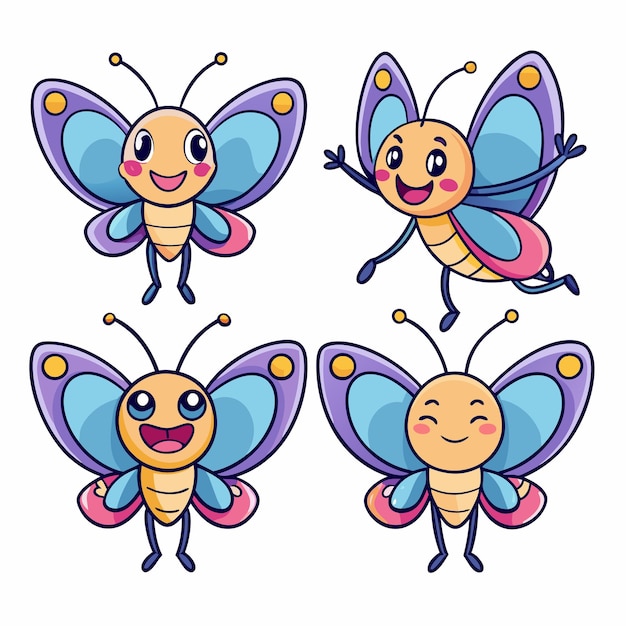 Butterfly set vector