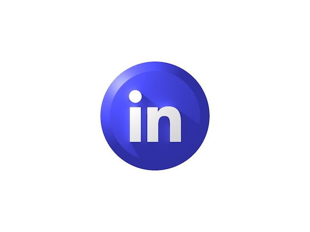 Button 3D Icon LinkedIn