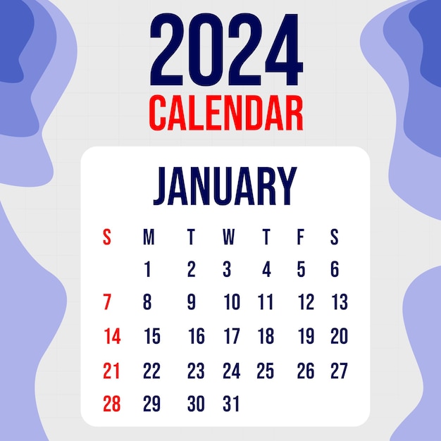 Calendar 2024 Colorfull Template Design