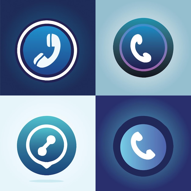 Vector call phone templates collection