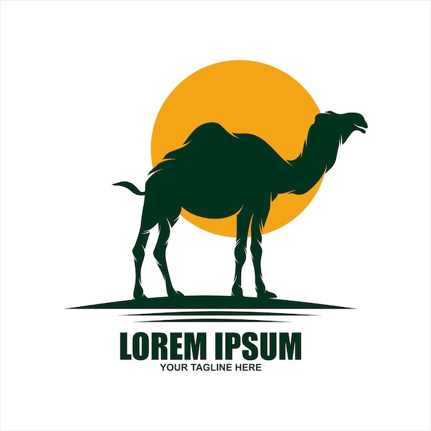 Camel Graphic Silhouette Logo Design vector