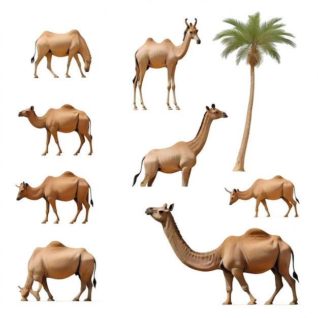 Vector a camel with a palm tree on it