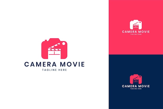 Camera movie negative space logo design