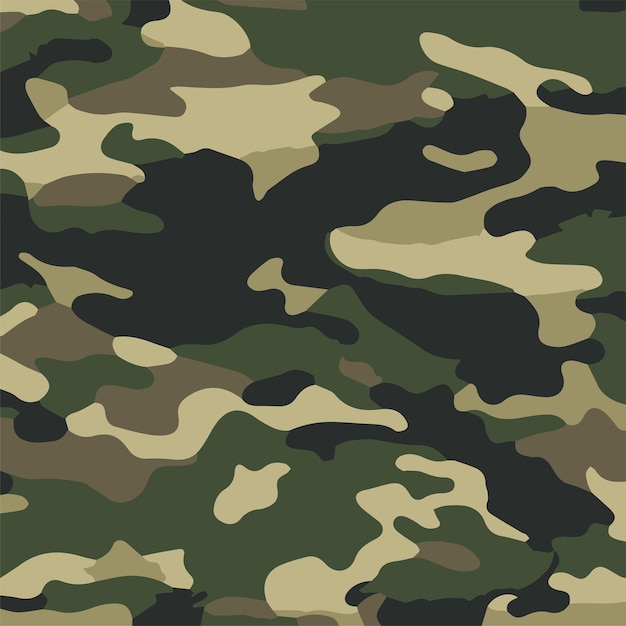 Vector camouflage seamless pattern trendy style camo repeat print vector illustration khaki texture