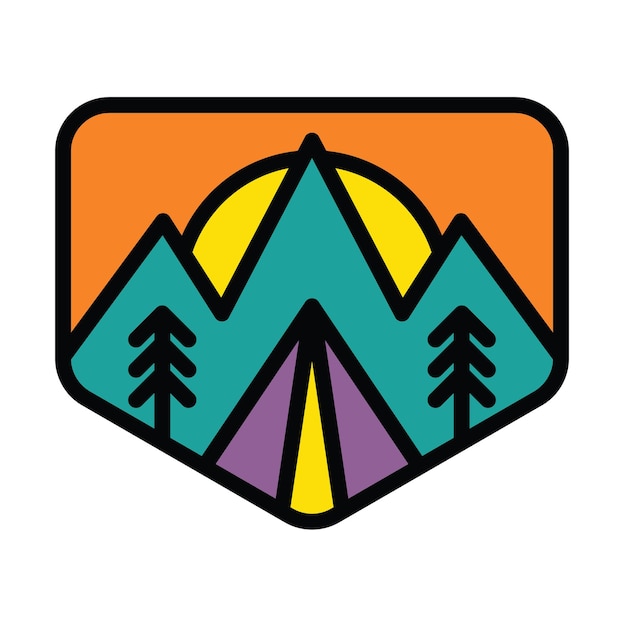 Camping and mountains graphic illustration vector art tshirt design