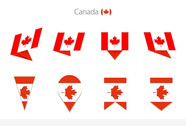 Canada national flag collection eight versions of Canada vector flags