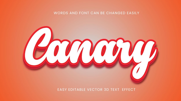 Canary 3d editable text effect design 