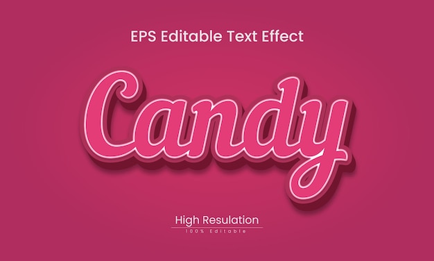 Candy 3d text effect editable design