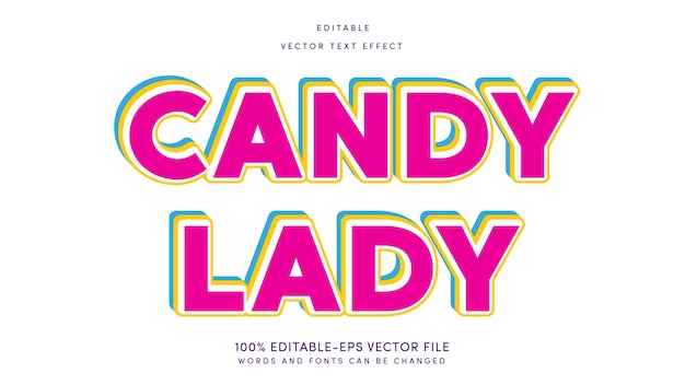 Candy lady text effect vector