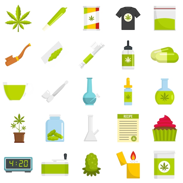 Cannabis icon set