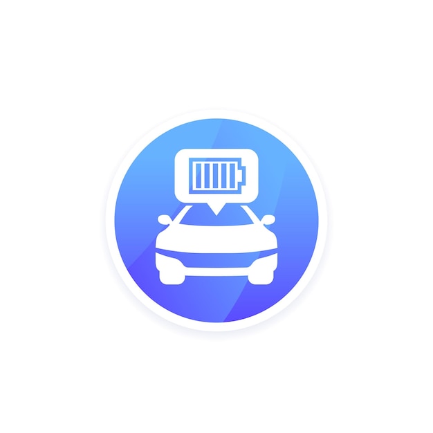 Car charging battery icon vector