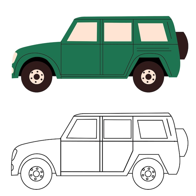 Car kids coloring book for boys isolated vector