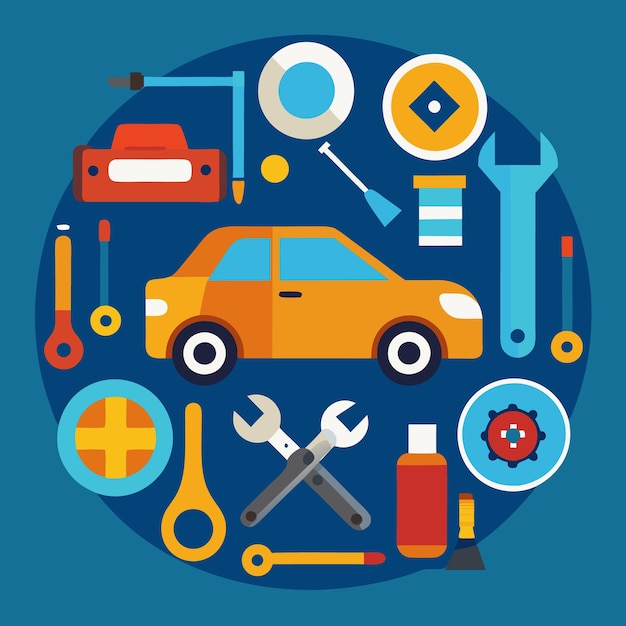 Vector car repair icons set