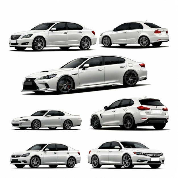 Car vector set white background isolated a high quality