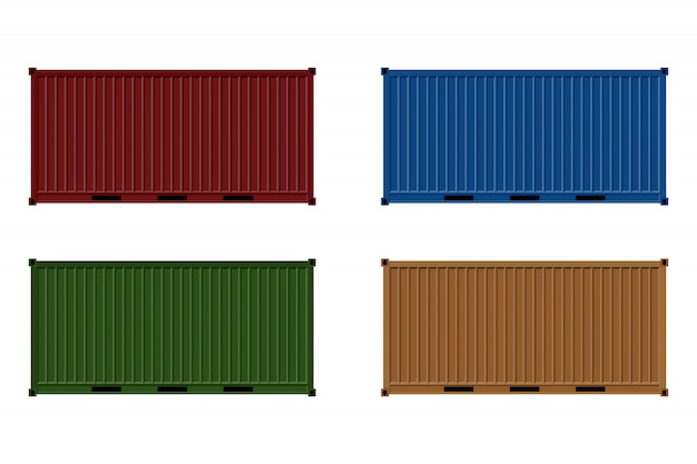 Cargo container illustration isolated on white.