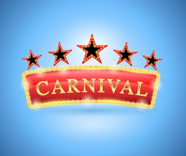 Carnival banner retro style with five star