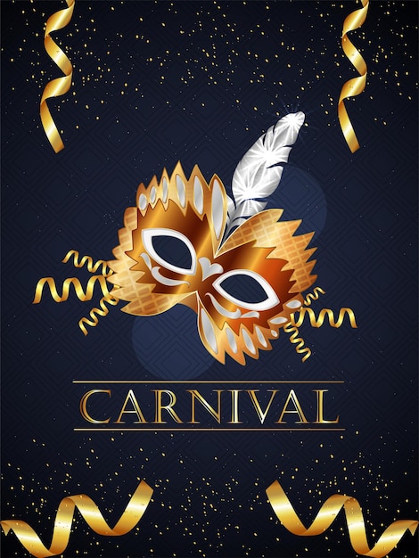 Carnival  with golden mask