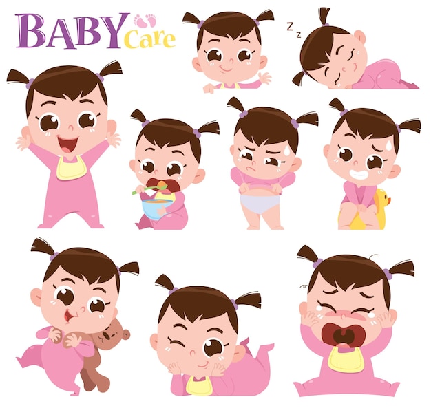 Cartoon baby character cute baby