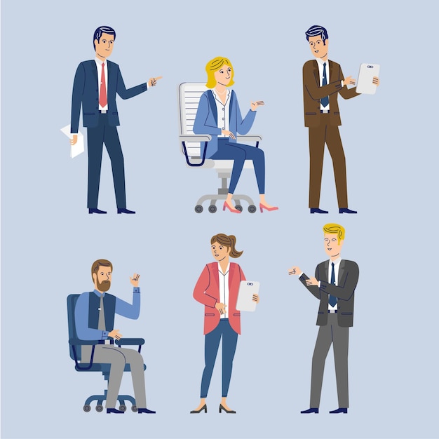 Vector cartoon business people collection