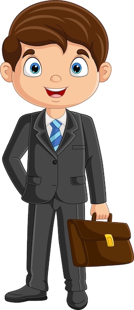 Cartoon businessman holding a briefcase