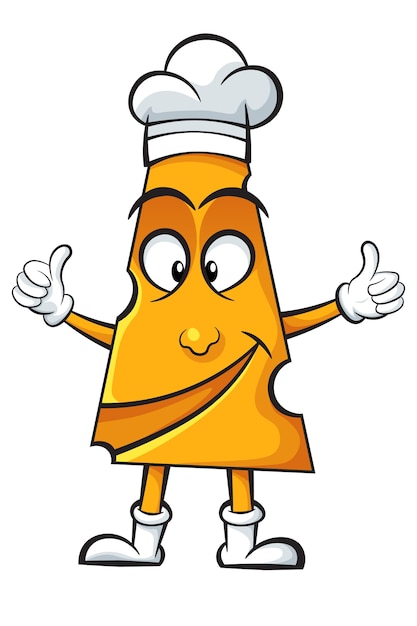 Cartoon cheese-cook on the white background.