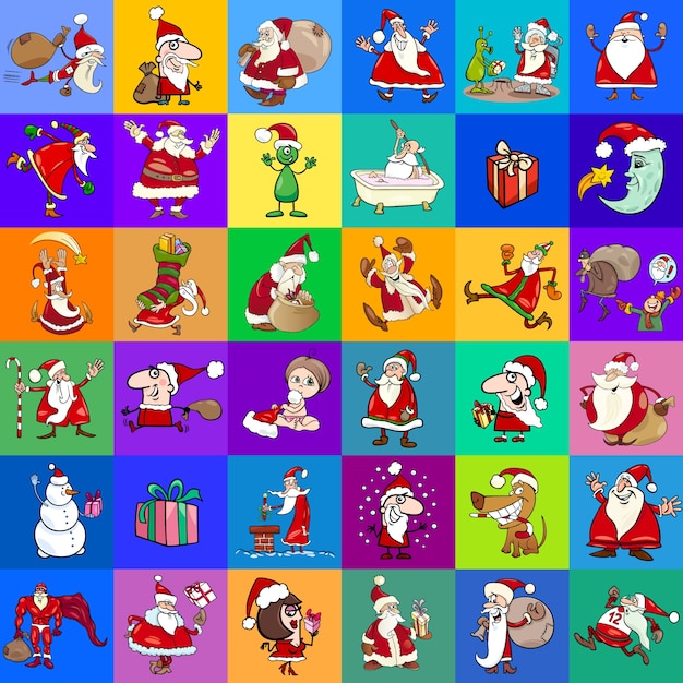 cartoon christmas characters pattern