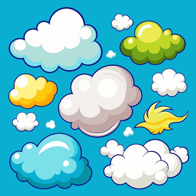 Vector cartoon clouds illustration