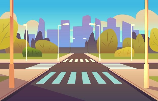 Vector cartoon crosswalks illustration