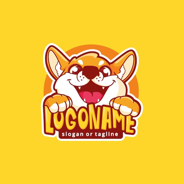 Vector cartoon dog mascot logo