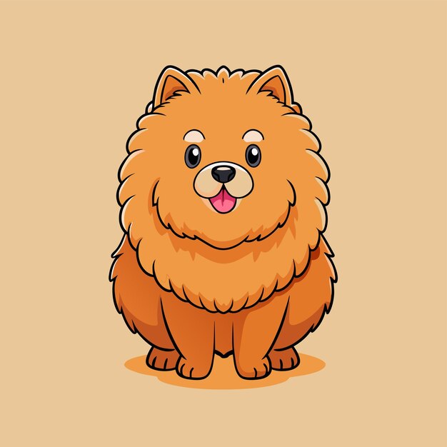 Vector a cartoon of a dog with a brown background