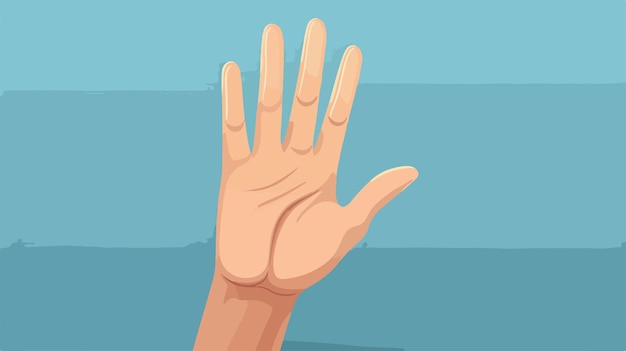 Vector a cartoon drawing of a persons hand with the fingers raised