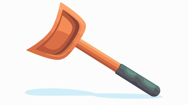 Vector cartoon drawing of a shovel with a green handle