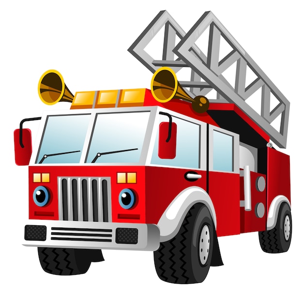 Cartoon of fire department truck