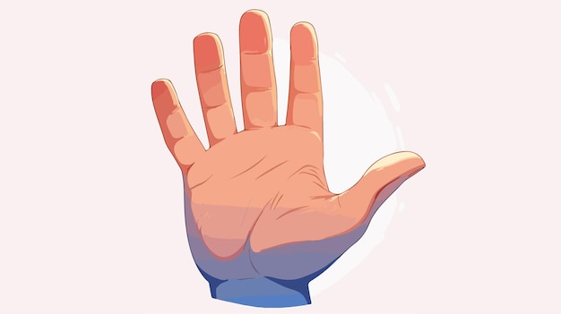 Vector cartoon hand showing stop gesture palm vector flat